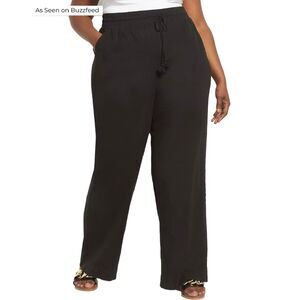NWT Lane Bryant Wide Leg Mid Rise Soft Linen Pocket Pants Size 14